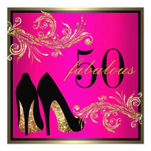 Dancing Shoes - Fabulous 50th Birthday Invitation (front side)