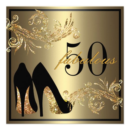 Dancing Shoes - Fabulous 50th Birthday Invitation (front side)
