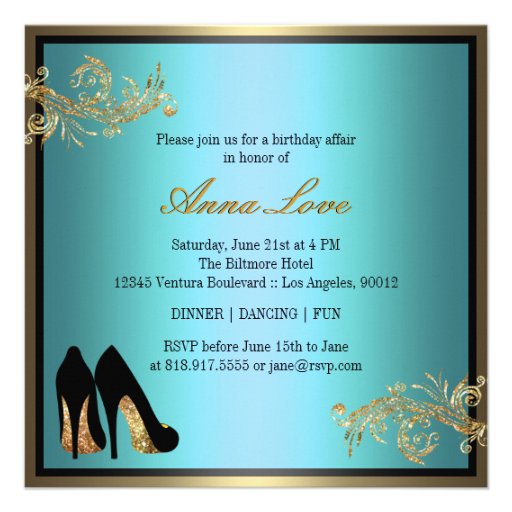 Dancing Shoes - Fabulous 50th Birthday Invitation