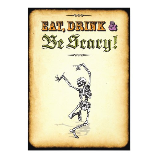 Dancing Skeleton Halloween Party Invitations