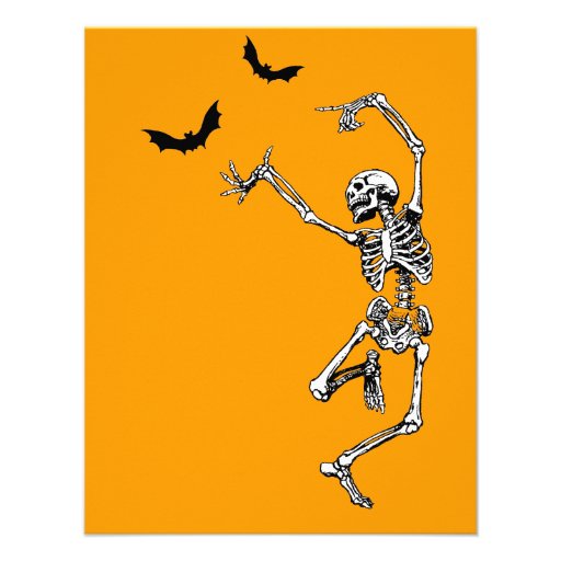 Dancing Skeleton invitation card