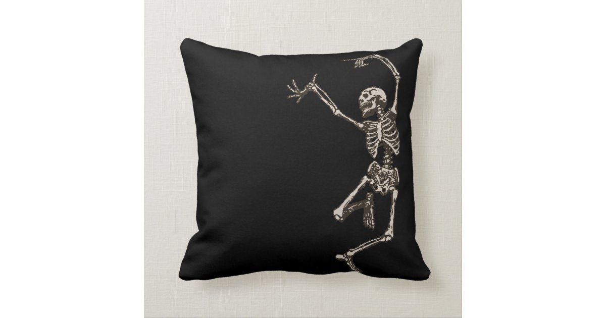 Dancing Skeleton Throw Pillow Zazzle