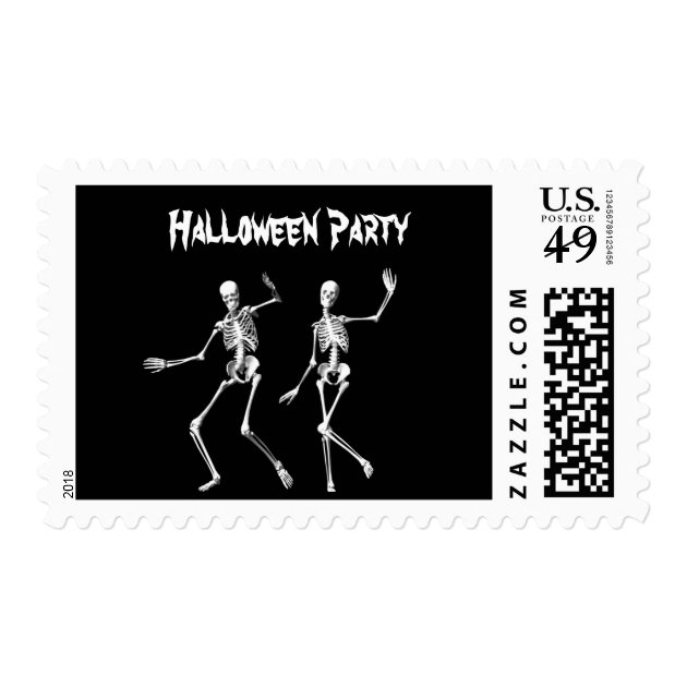 Dancing Skeletons Halloween Stamp
