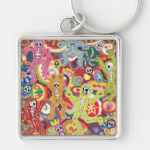Dancing Skeletons Keychain