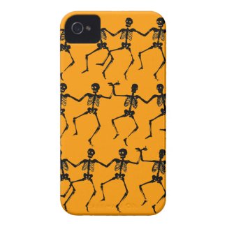 Dancing Skeletons Orange iPhone 4 Case-Mate Case casematecase