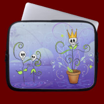 Dancing Skull Flowers Laptop Sleeve laptop sleeves