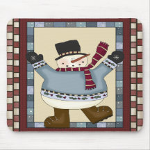 Dancing Snowman Christmas Mousepad
