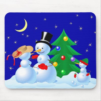 Dancing Snowmen mousepads