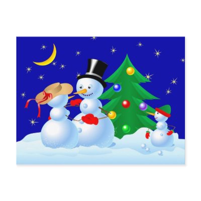 Dancing Snowmen postcards