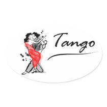 Dancing  Tango Oval Sticker