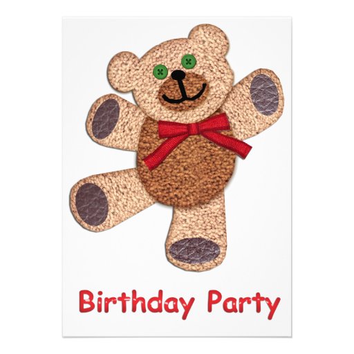 Dancing Teddy Bear Birthday Party 5x7 Paper Invitation Card Zazzle