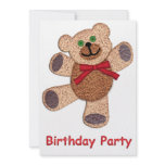 Dancing Teddy Bear Birthday Party Custom Invitations