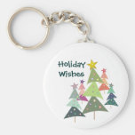 Dancing Trees Holiday Keychain