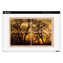 Dancing_Trees_Sunset_Picture_Window_Frame Photo_Ar 15" Laptop Skin