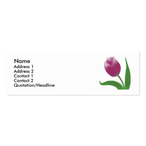 Dancing Tulip Profile Card Business Card (front side)