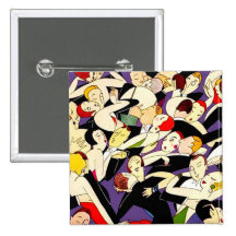 Dancing Vintage Couples Pinback Buttons