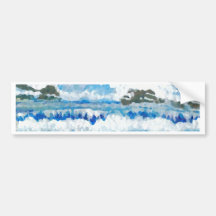 Dancing Waves on the Rocks  CricketDiane Ocean A Bumper Sticker