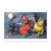 Dancing Witch in Moonlight postcards by vintagehalloween Dancing Witch in Moonlight postcards