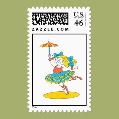 Dancing With an Umbrella Postage Zazzle_stamp Dancing With an Umbrella Postage Zazzle_stamp