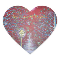 Dancing with Fireflies Heart Sticker stickers