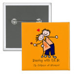 Dancing with N.E.D. - Orange Ribbon Pinback Buttons