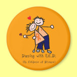 Dancing with N.E.D. - Orange Ribbon Fridge Magnets