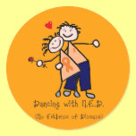 Dancing with N.E.D. - Orange Ribbon Stickers