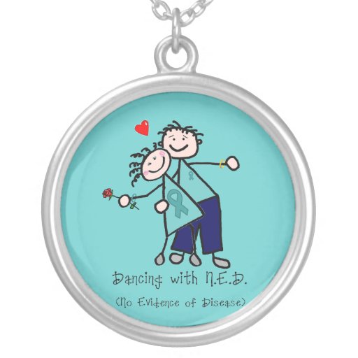 Dancing with N.E.D. Teal Ribbon Personalized Necklace