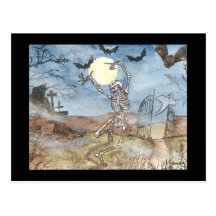 dancingskeleton postcard