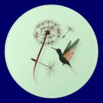 Dandelion and Little Green Hummingbird Stickers stickers