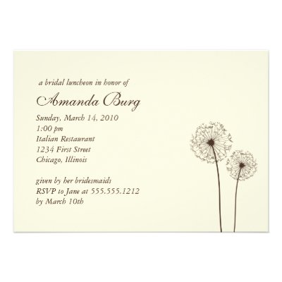 dandelion bridal shower invitation