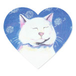 dandelion cat heart stickers
