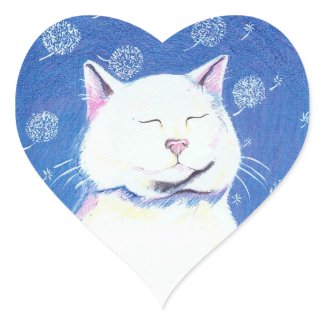 dandelion cat heart stickers sticker