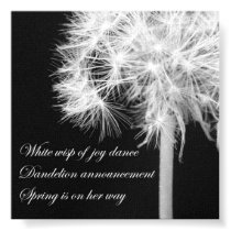 Dandelion Haiku Canvas Print