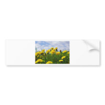 Dandelion meadow with sky bumper sticker