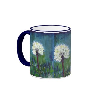 Dandelion Mug with Navy Trim mug