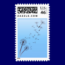 Dandelion on Baby Blue Postage postage