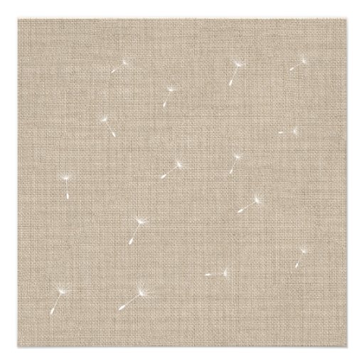 Dandelion on Burlap Blank Invitation