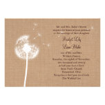Dandelion on Burlap Wedding Invitation