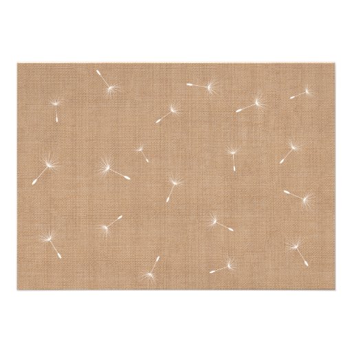 Dandelion on Burlap Wedding Invitation