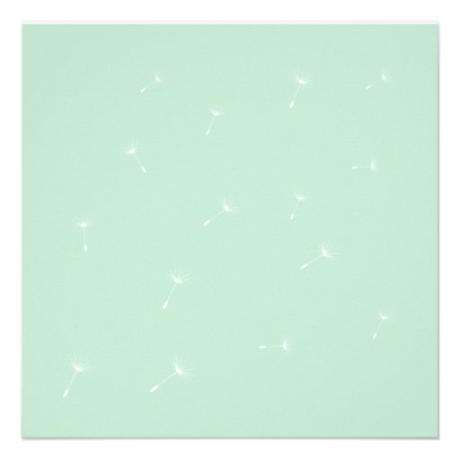 Dandelion on Mint Bridal Shower Invitation