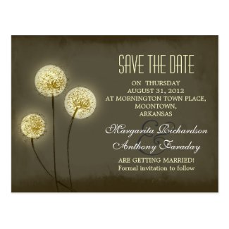 dandelion save the date stylish postcards