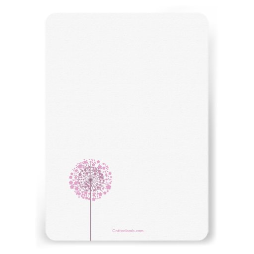 Dandelion Seedlings Pink Religious Invitation