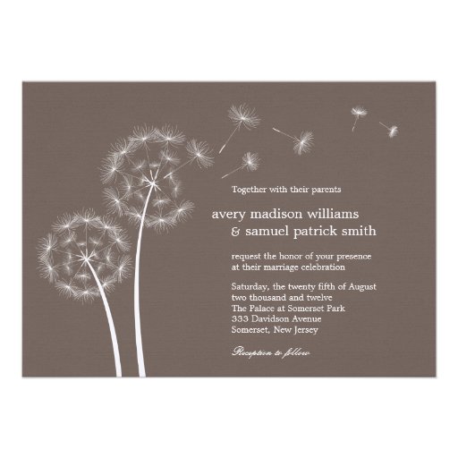 Dandelion Spring Wedding Invitation