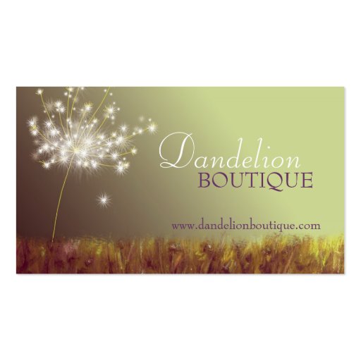 Dandelion Unique Fashion Salon Business Cards (front side)