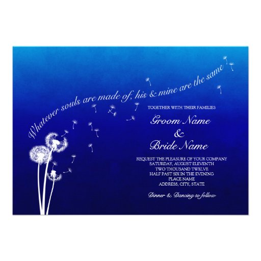 Dandelion Wedding Invitation