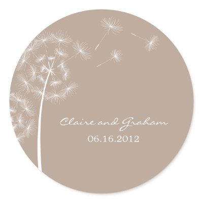 Dandelion Wish Favor Sticker or Envelope Seal