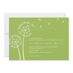 Dandelion Wish Wedding Invitations (Lime) zazzle_invitation