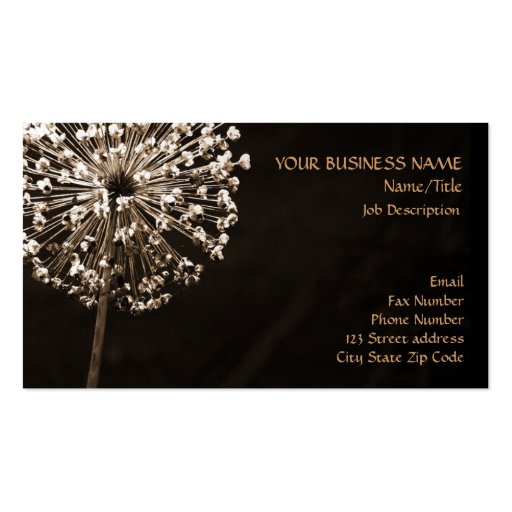 Dandelion Wishes Business Card (front side)