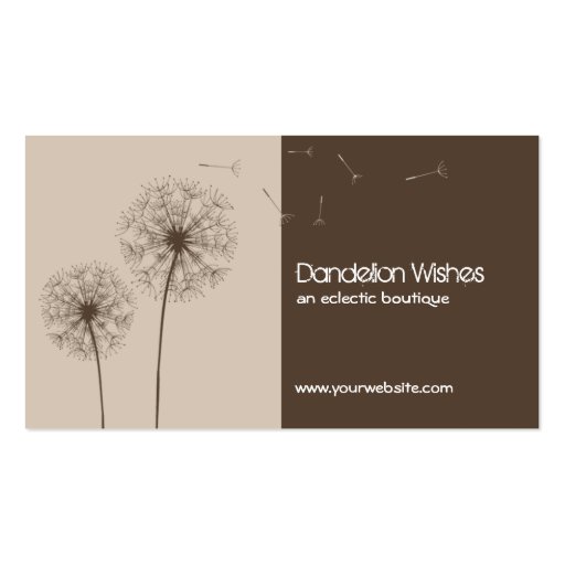 Dandelion Wishes Business Card (front side)